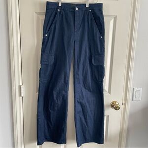 Banana Republic Navy Straight Leg Cargo Denim 100% Cotton Jeans Streetwear